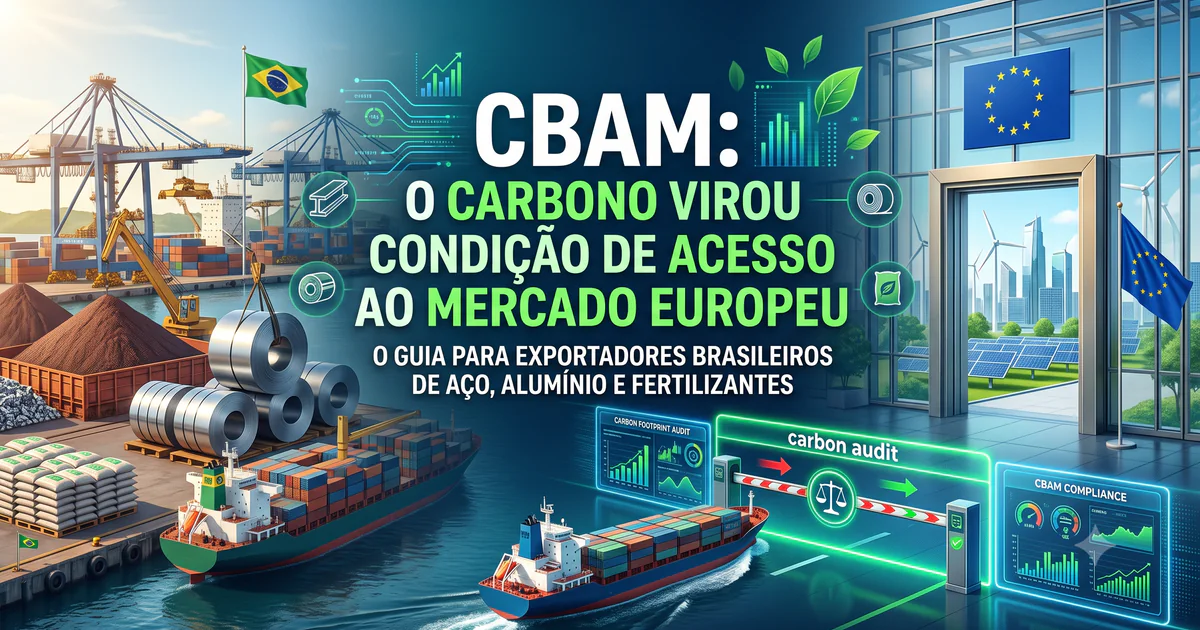 CBAM: o carbono virou condição de acesso ao mercado europeu — guia para exportadores brasileiros de aço, alumínio e fertilizantes