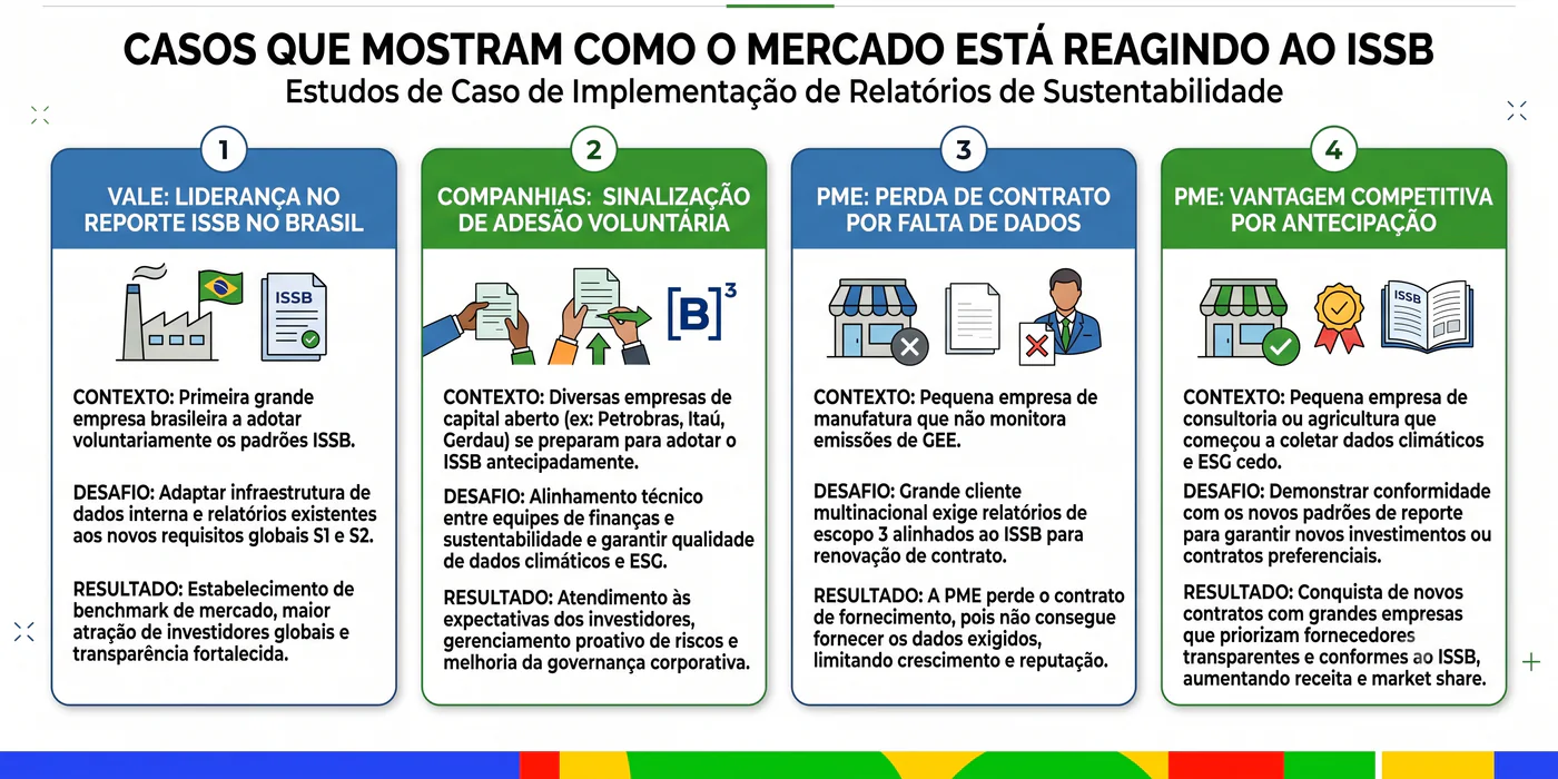 Estudos de caso de implementação do reporte ISSB no mercado brasileiro
