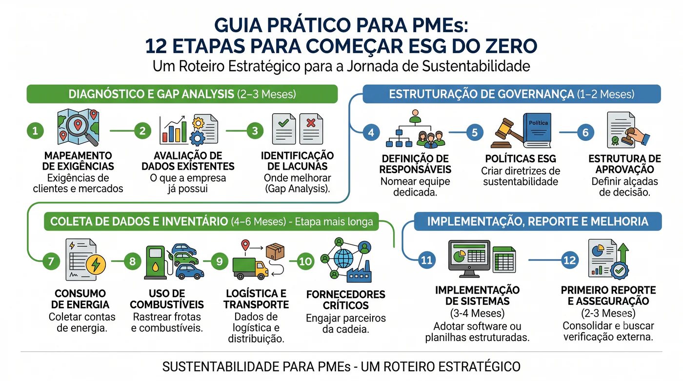 Guia prático para PMEs: 12 etapas para começar ESG do zero