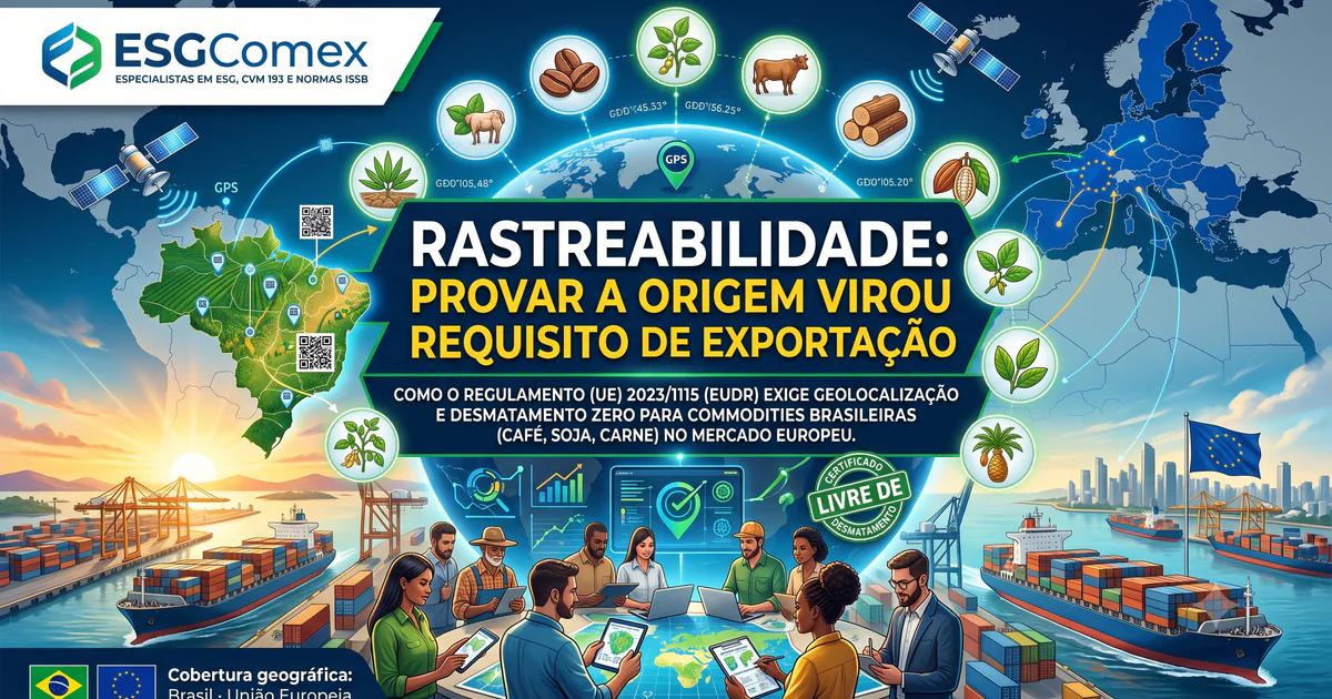 Rastreabilidade: provar a origem virou requisito de exportação — geolocalização e desmatamento zero para commodities brasileiras no EUDR